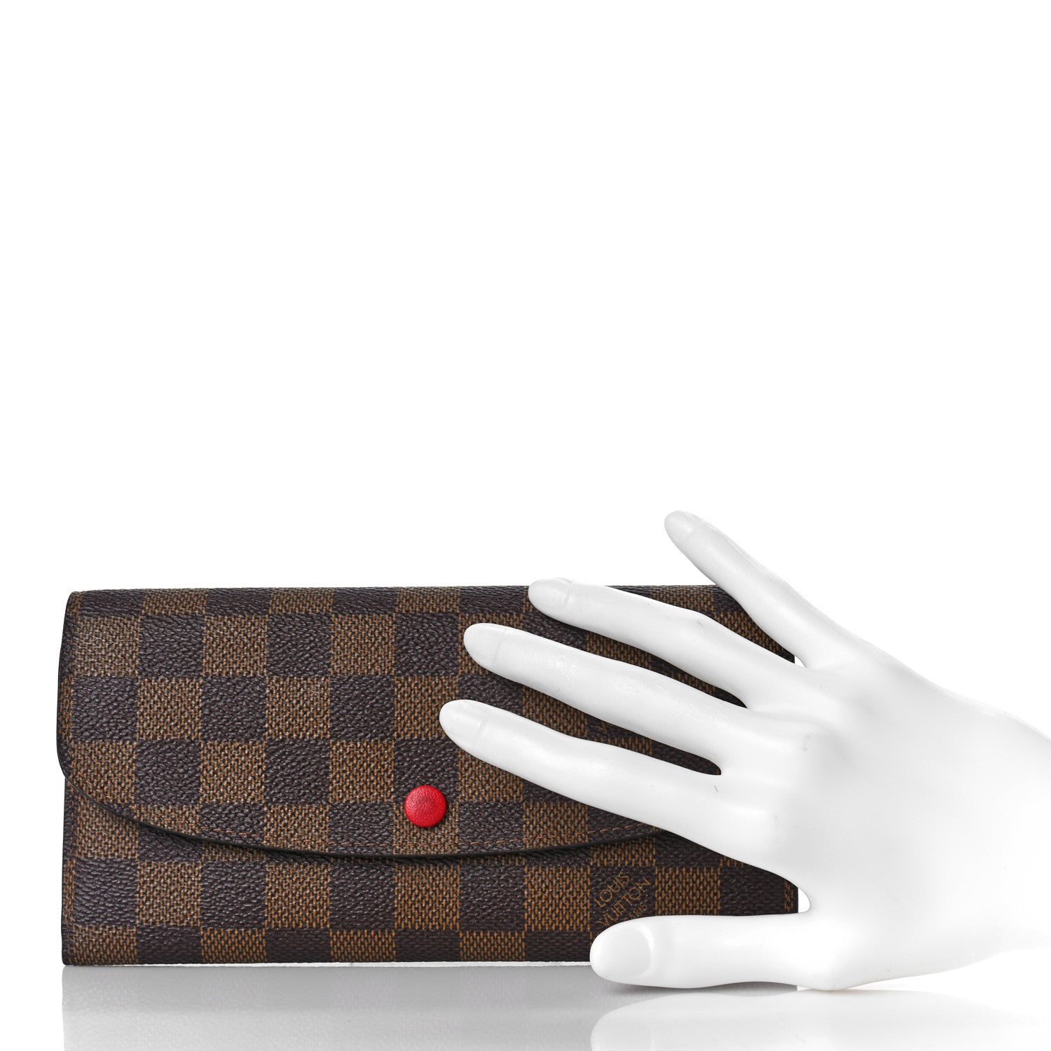Louis Vuitton Damier Ebene Emilie Wallet Red 2 of 8