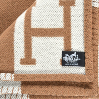 Hermes Wool Cashmere Avalon Blanket Ecru Camel 4 of 4