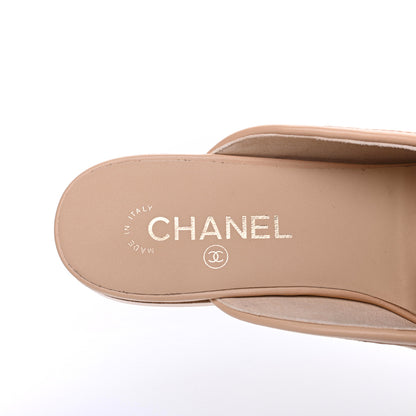 Chanel Lambskin Pearl CC Mules 40.5 Beige 8 of 9