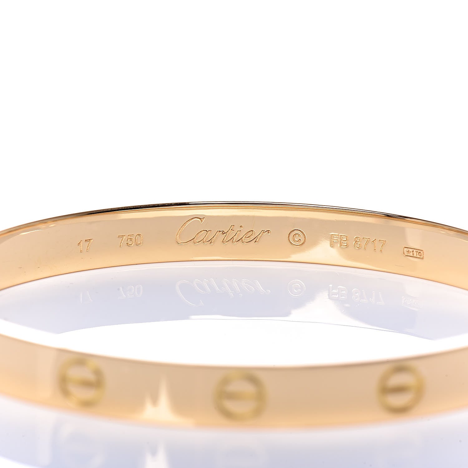Cartier 18K Yellow Gold LOVE Bracelet 17 4 of 6