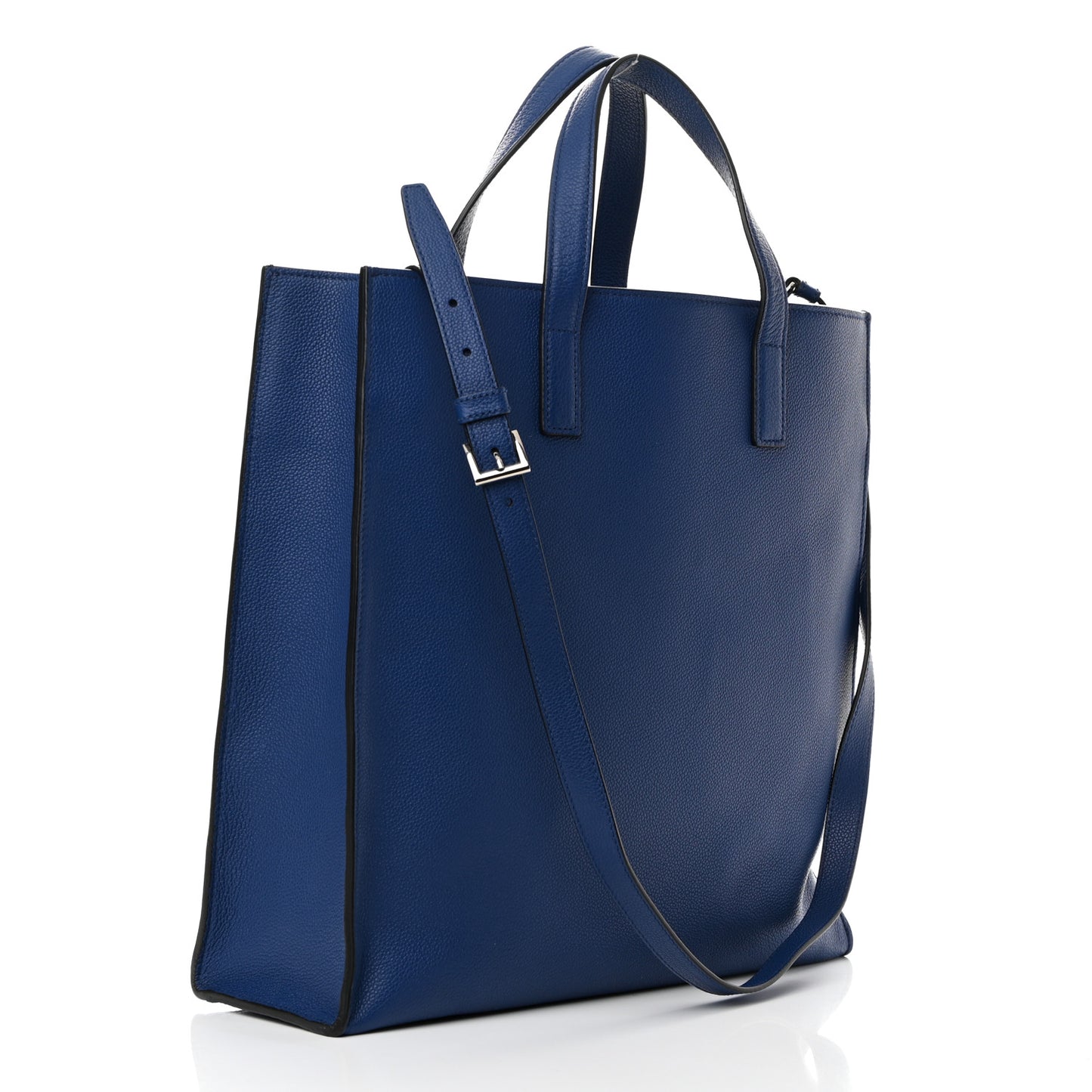 Vitello Daino Shopping Tote Blue