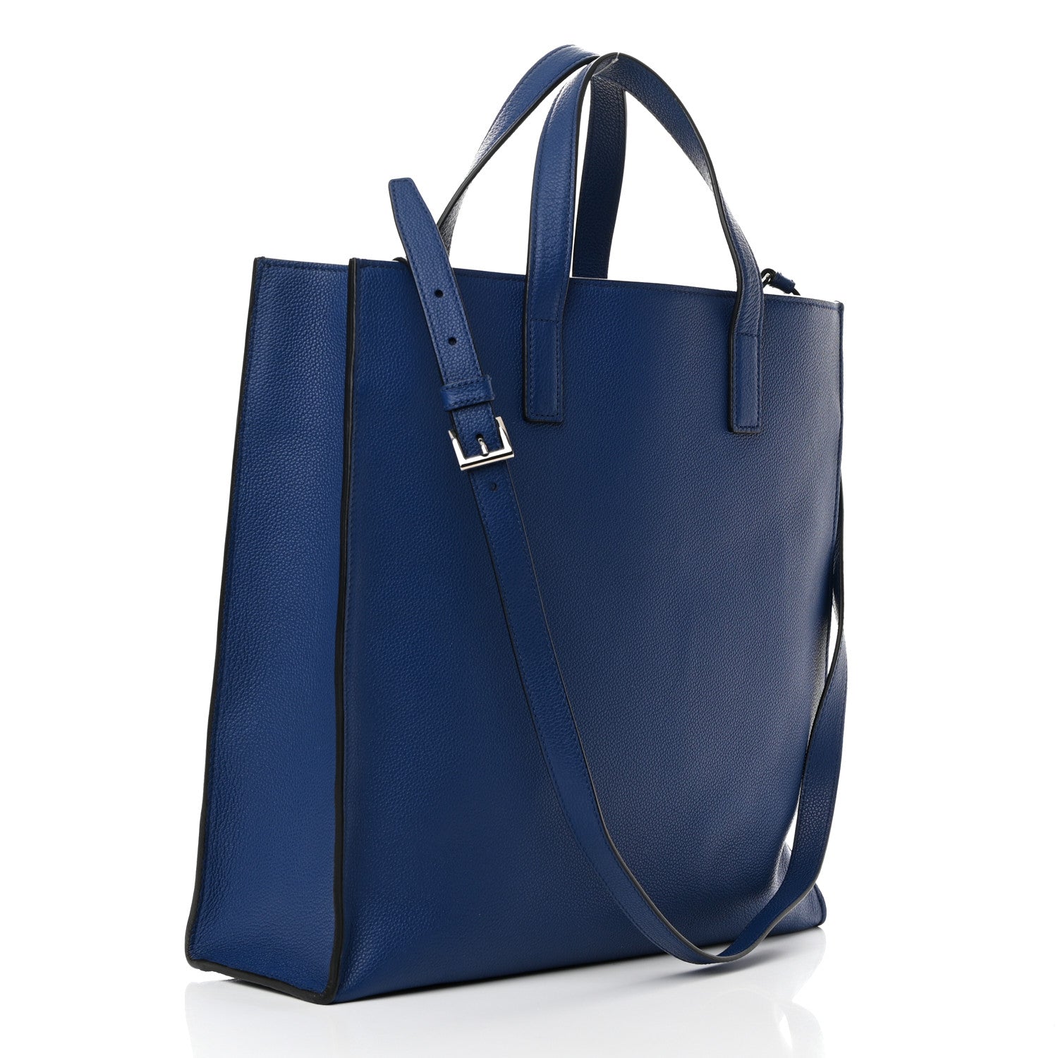 Prada Vitello Daino Shopping Tote Blue 3 of 13