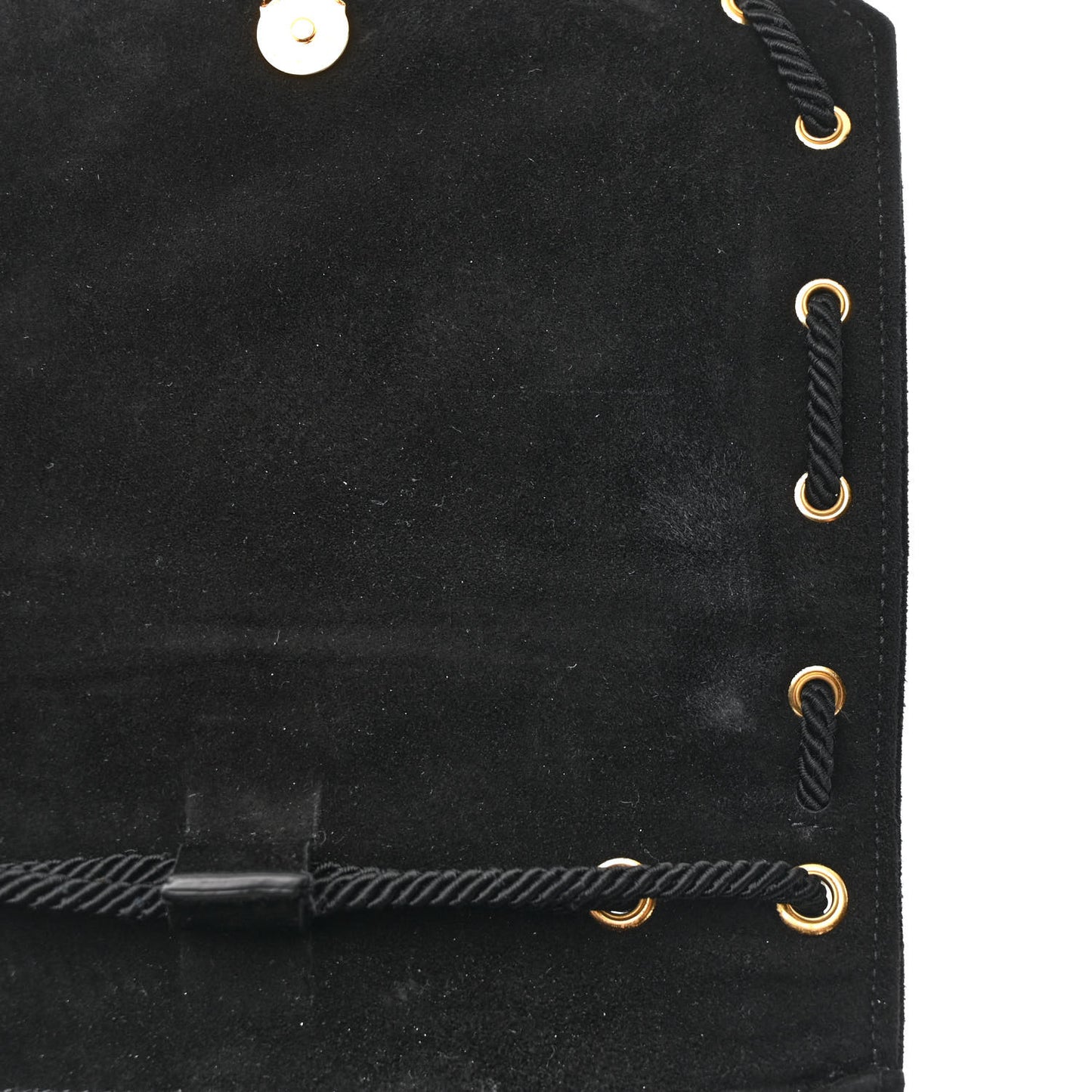 Suede Medium Monogram Fetish Satchel Black
