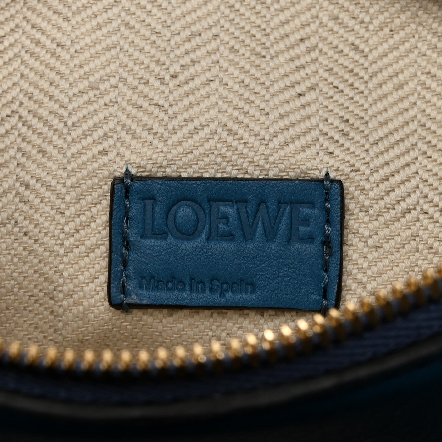 Loewe Calfskin Perforated Anagram Mini T Pouch Blue 6 of 7