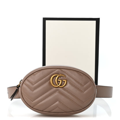 Gucci Calfskin Matelasse GG Marmont Belt Bag  85 34 Porcelain Rose 12 of 12