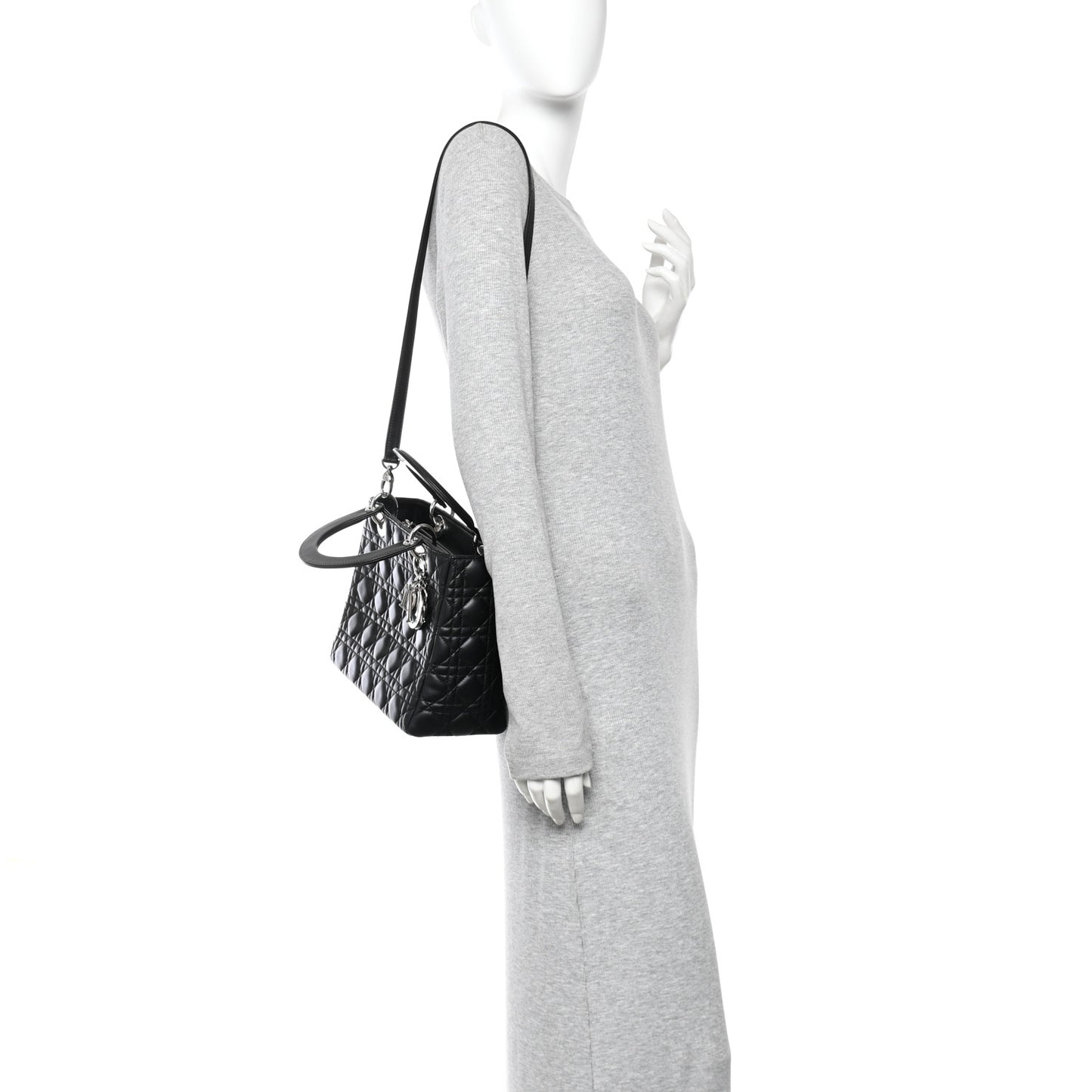 Lambskin Cannage Medium Lady Dior Black