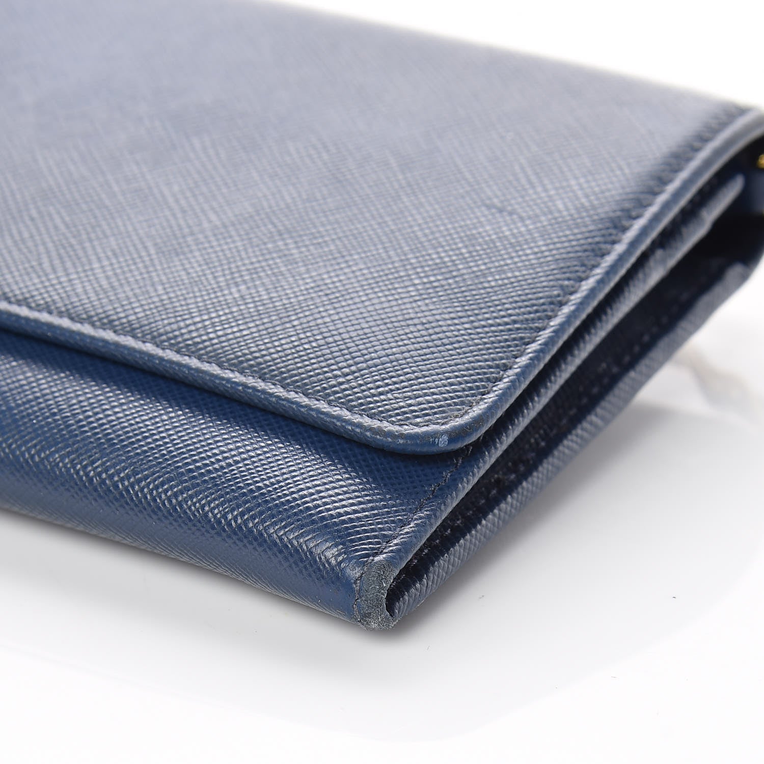 Prada Saffiano Metal Oro Chain Wallet Bleuette 9 of 9