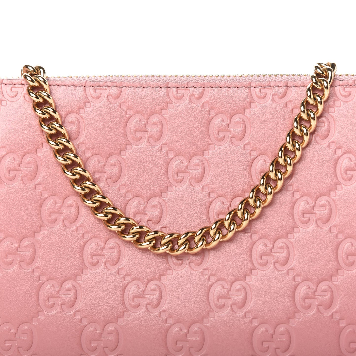 Guccissima Signature Wrist Wallet Rose Baby Candy