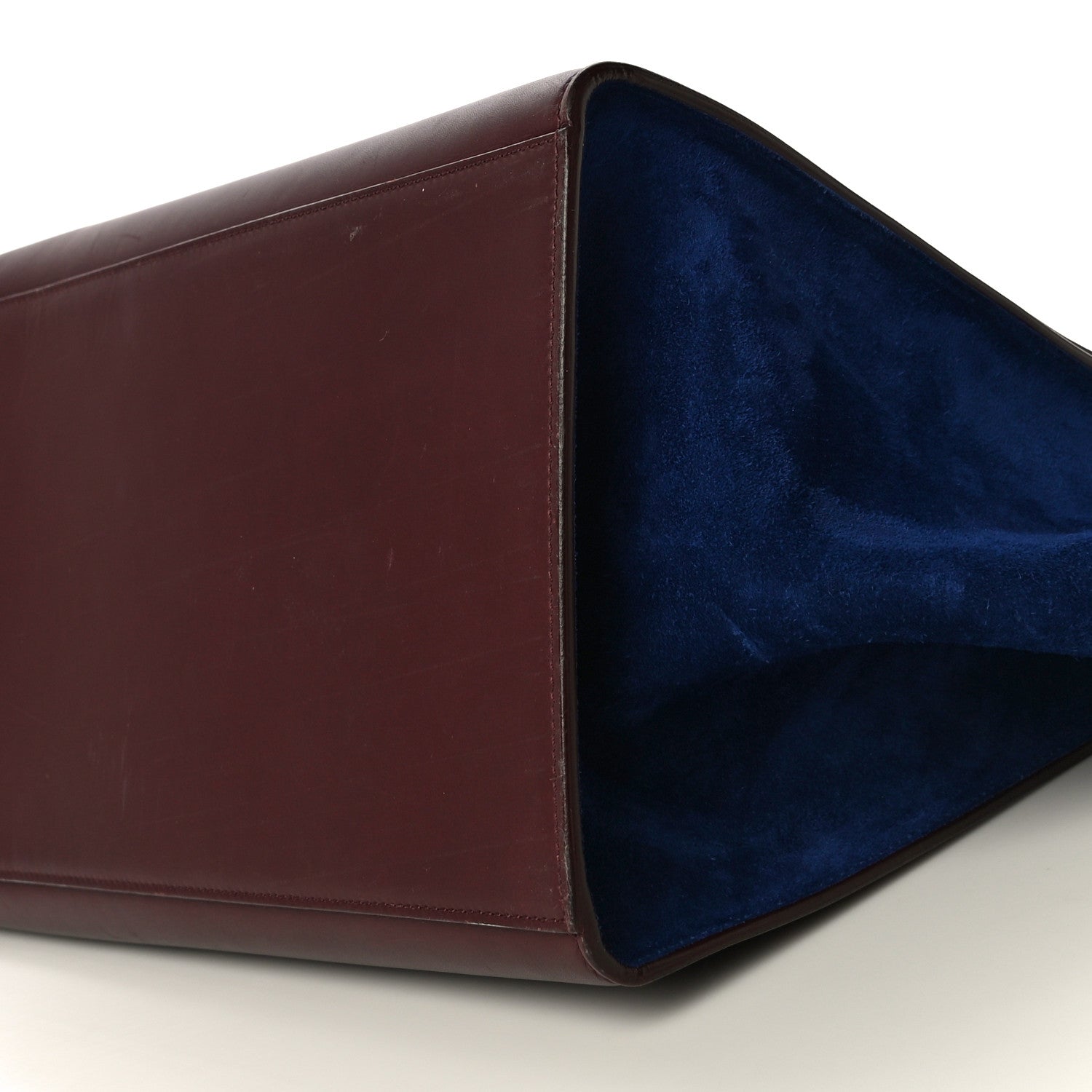 Celine Smooth Calfskin Suede Large Bi-Color Trapeze Burgundy 7 of 17
