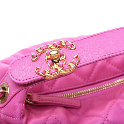 Chanel Lambskin Quilted Small Perfect Meeting Hobo Pink 11 of 15