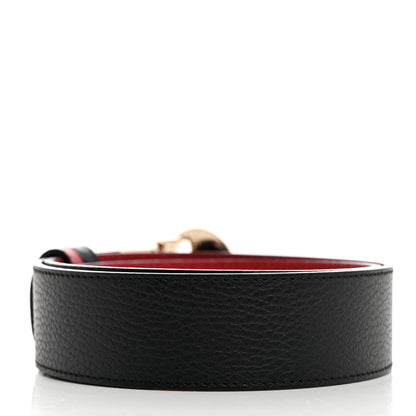 Gucci Dollar Calfskin 1973 Reversible Belt 90 36 Black Sun Orange 3 of 7