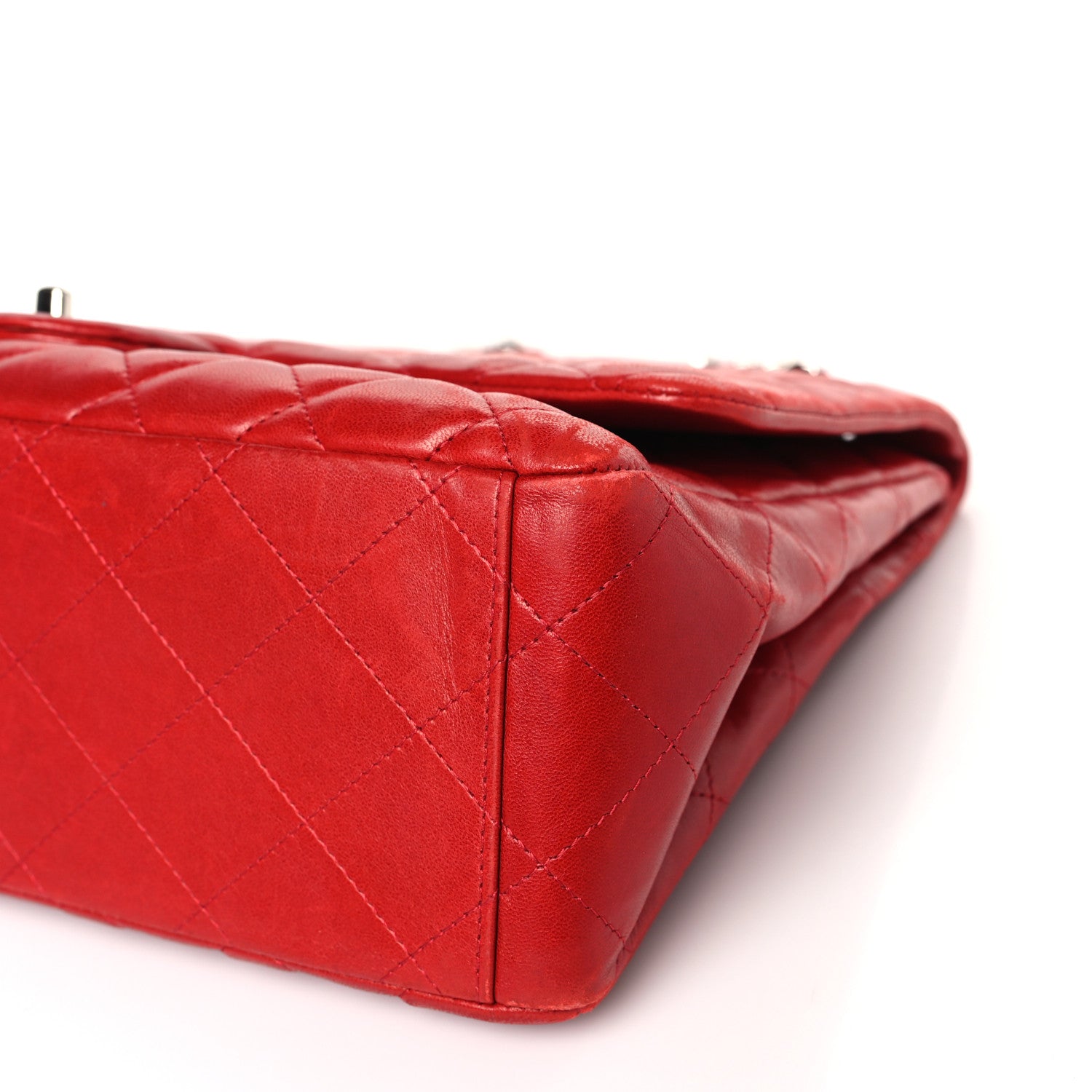 Chanel Lambskin Quilted Maxi Double Flap Red 8 of 9
