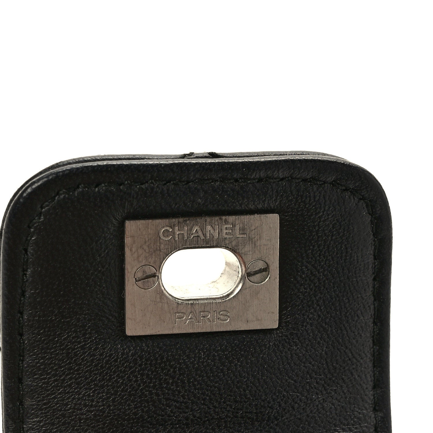 Chanel Lambskin Quilted CC Turnlock Cuff Bracelet M Black 7 of 7