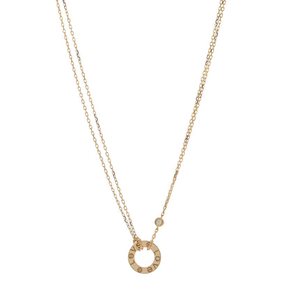 Cartier 18K Yellow Gold 2 Diamond LOVE Necklace 1 of 5