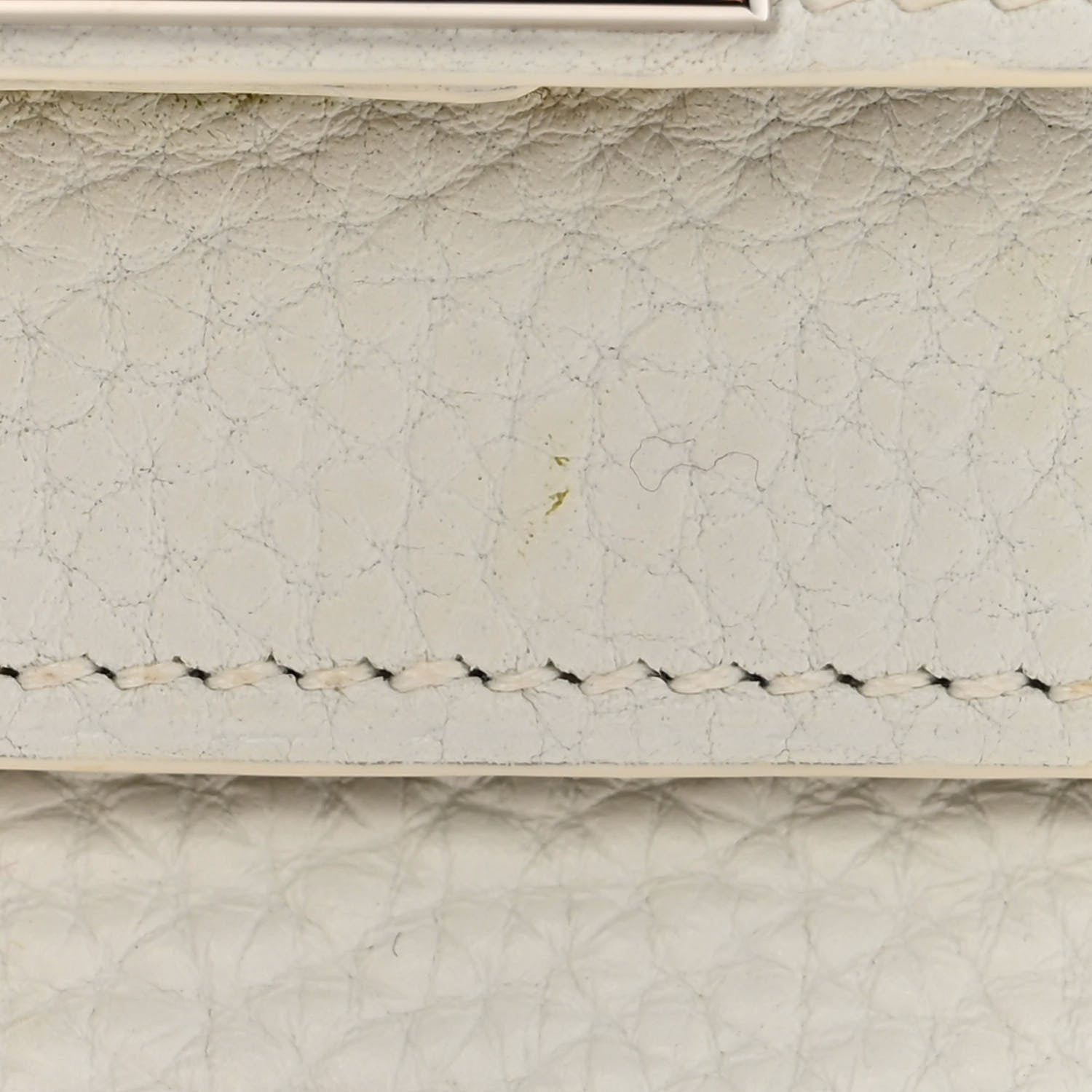 Hermes Taurillon Clemence Shoulder Kelly 40 White 10 of 14