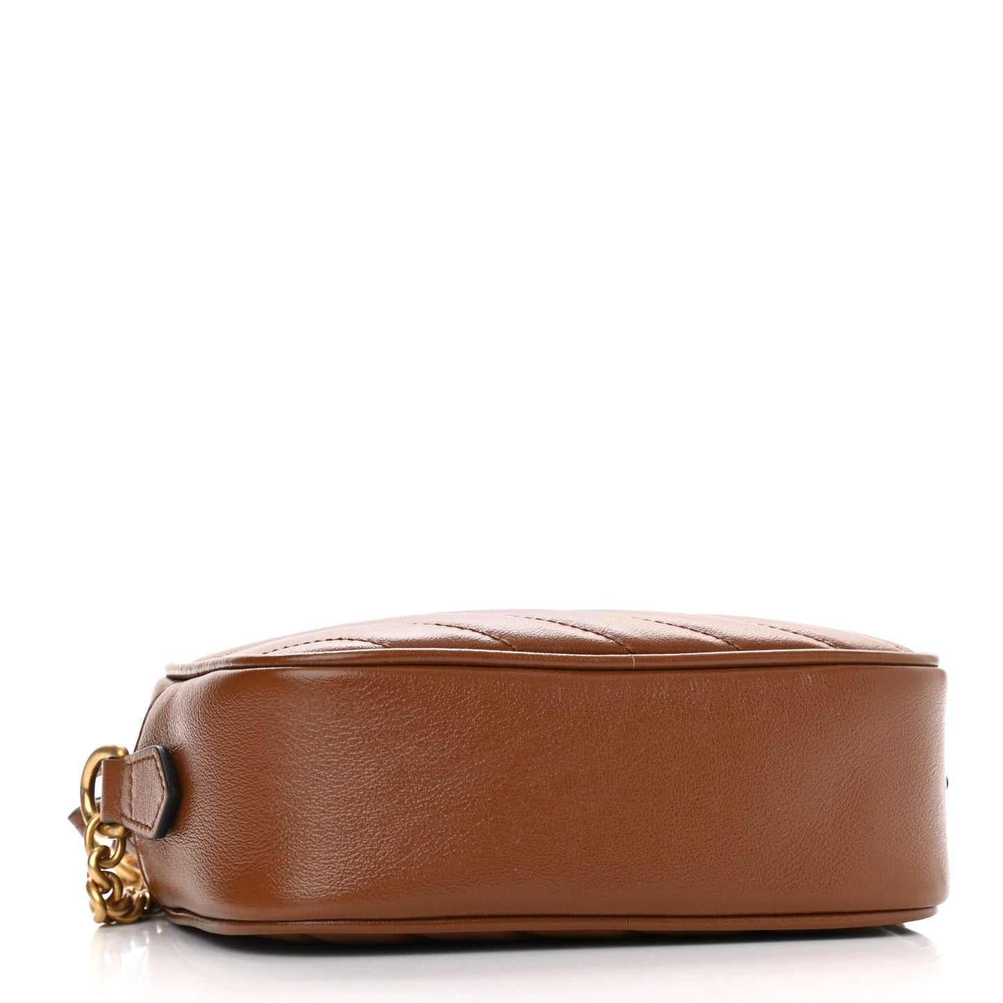 Glazed Calfskin Matelasse Diagonal Mini GG Marmont Chain Shoulder Bag Cuir