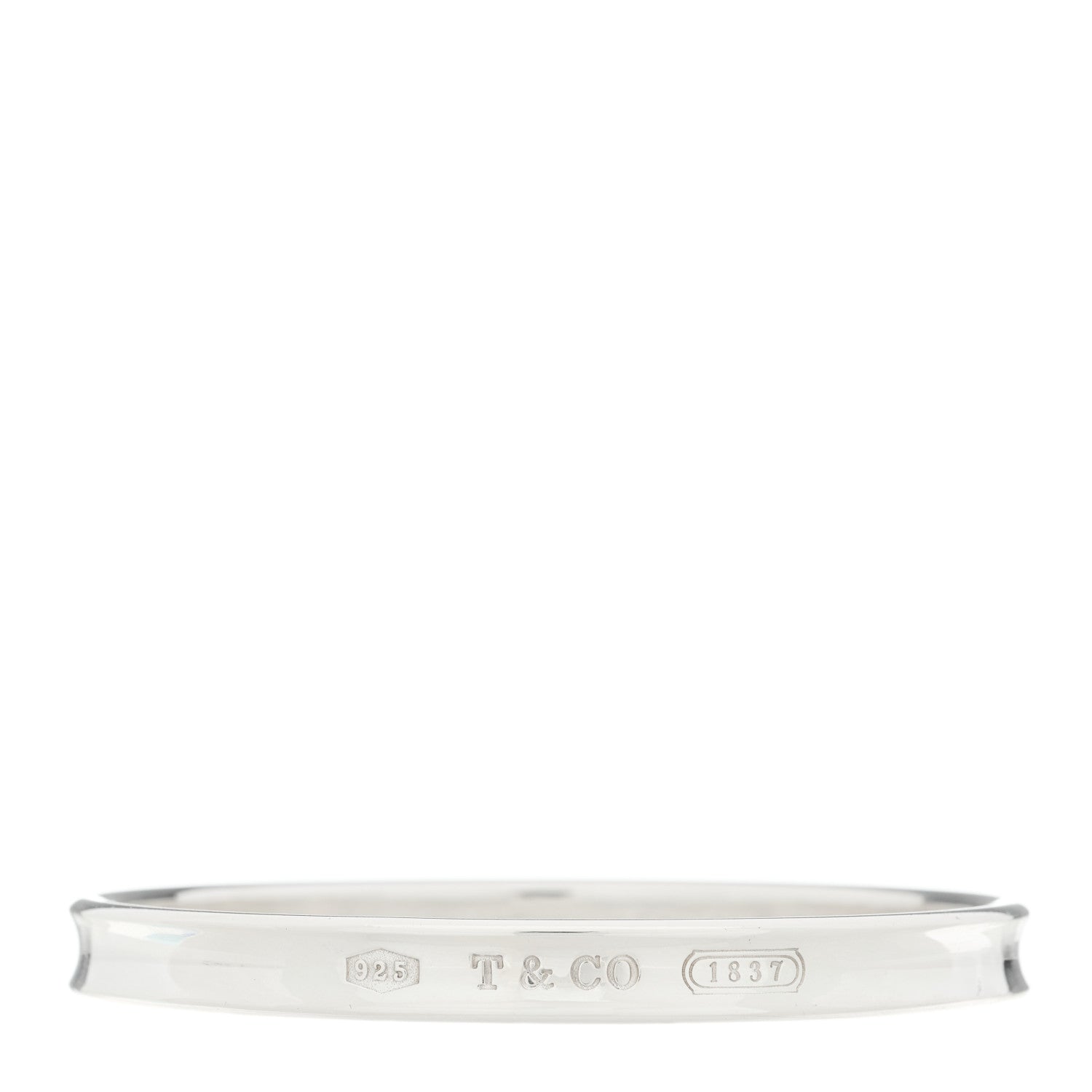 Tiffany Sterling Silver Narrow 1837 Bangle Bracelet 1 of 3