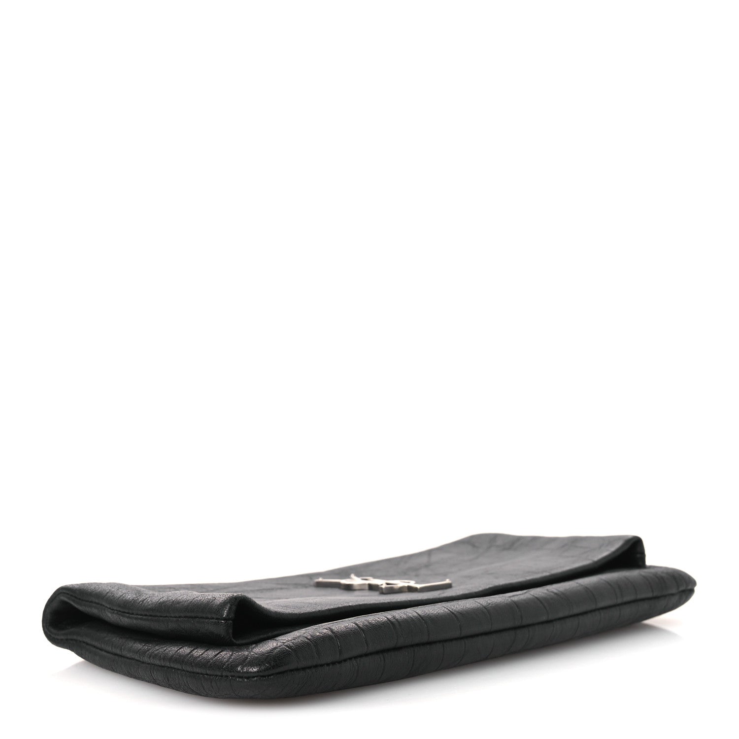 Saint Laurent Calfskin Crocodile Embossed West Hollywood Monogram