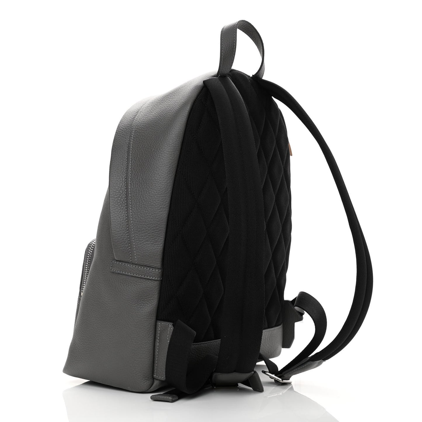 Calfskin Logo Embossed Backpack Black