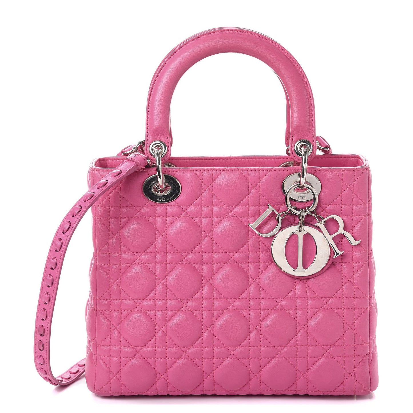 Lambskin Cannage Medium Lady Dior Pink