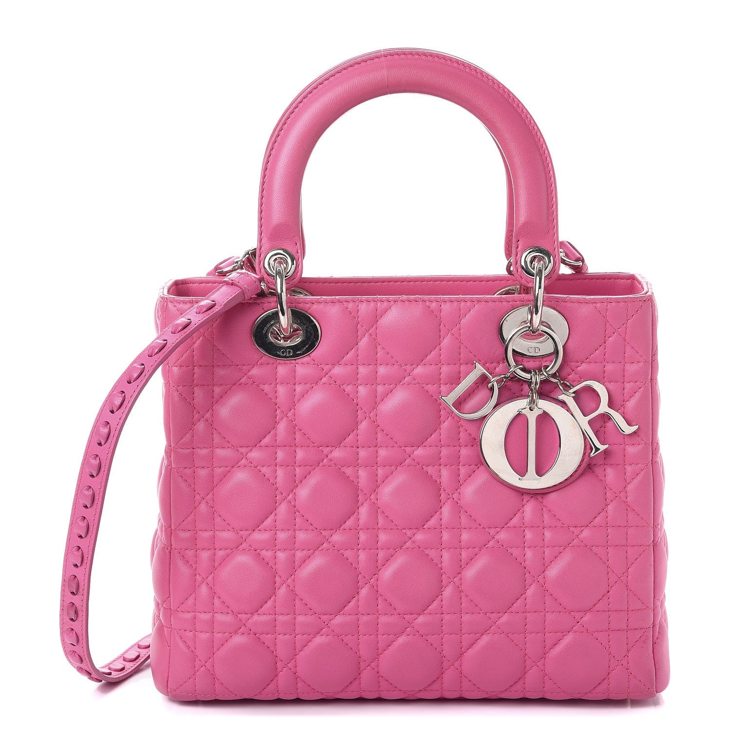Christian Dior Lambskin Cannage Medium Lady Dior Pink 1 of 9