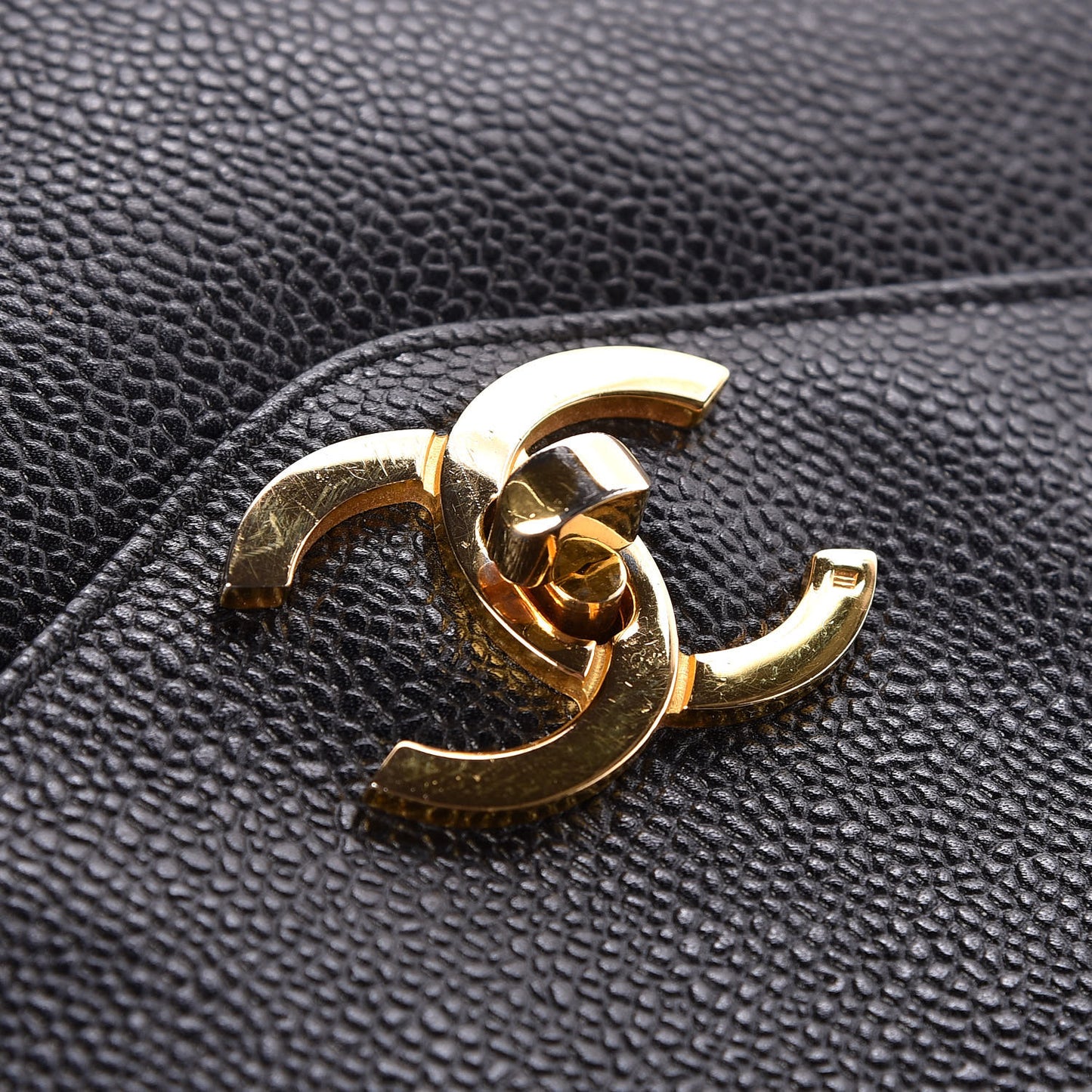Caviar Flap Shoulder Bag Black