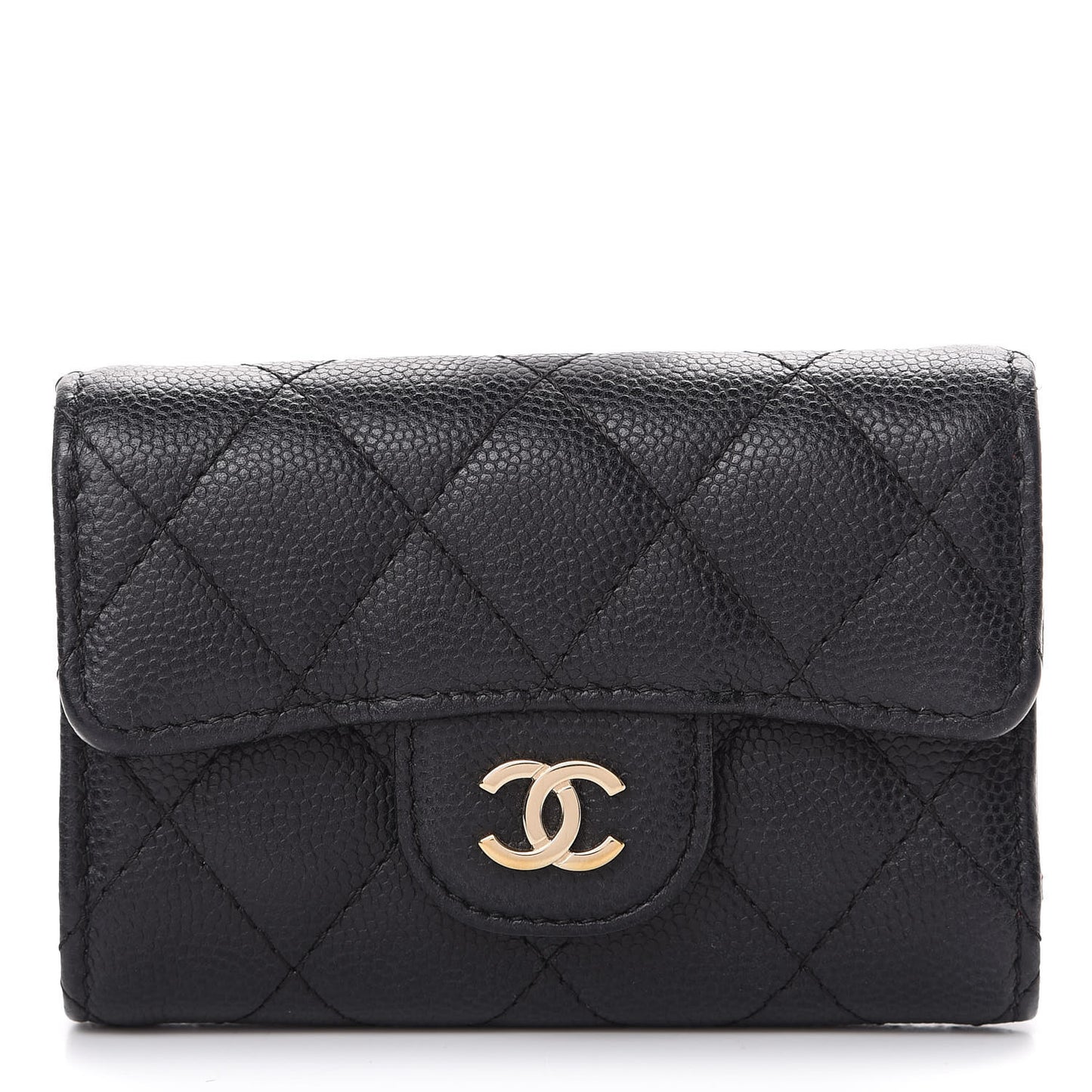 Caviar Quilted Classic 4 Key Holder Wallet Black