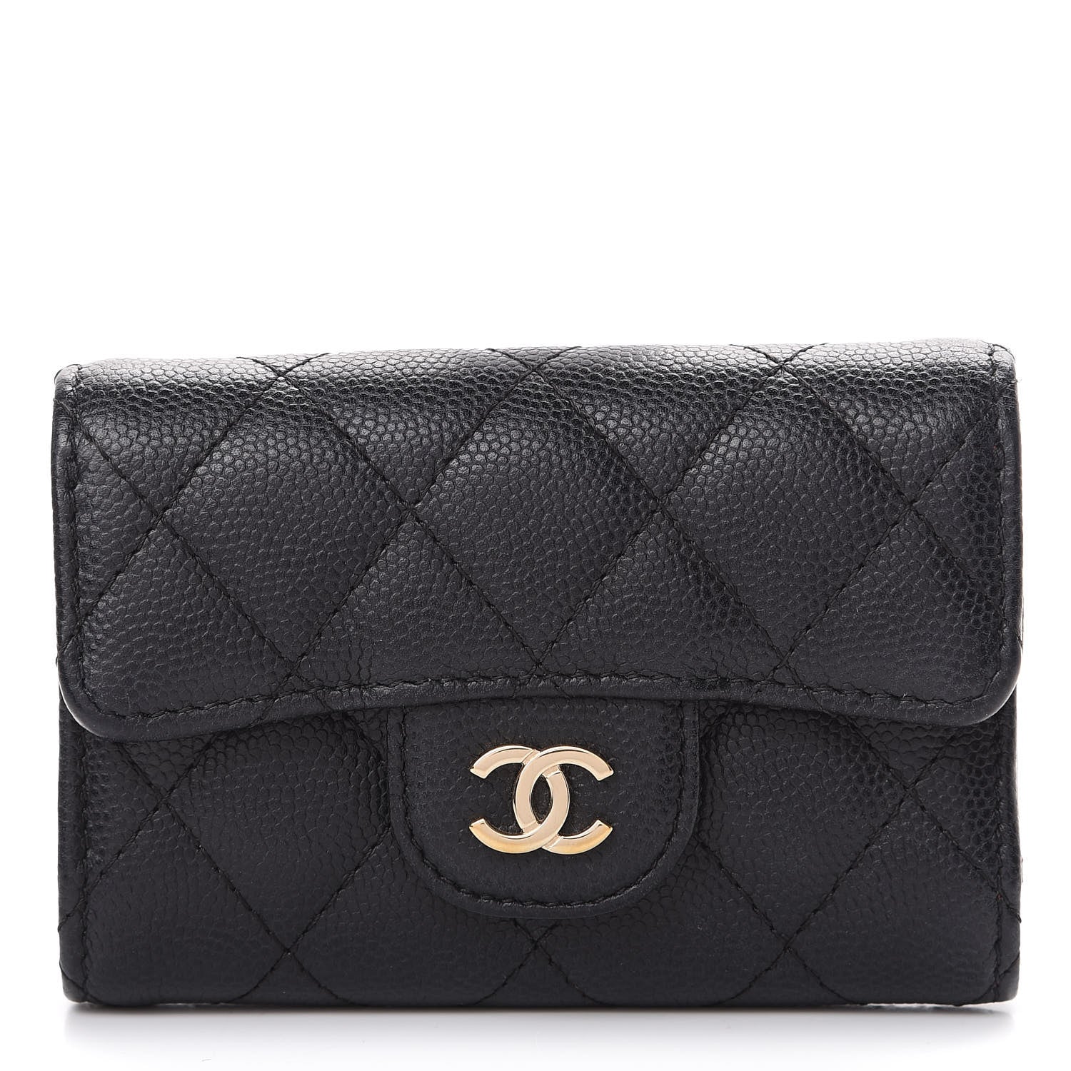 Chanel Caviar Quilted Classic 4 Key Holder Wallet Black 1 of 10