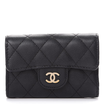 Chanel Caviar Quilted Classic 4 Key Holder Wallet Black 1 of 10