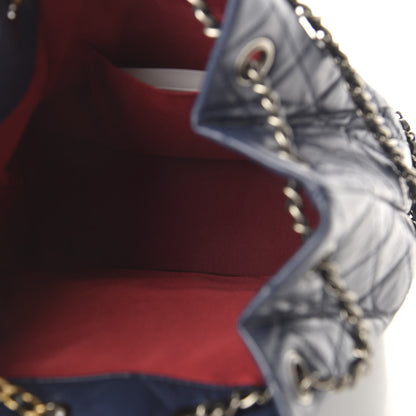 Chanel Aged Calfskin Quilted Gabrielle Backpack Navy Black 4 of 9