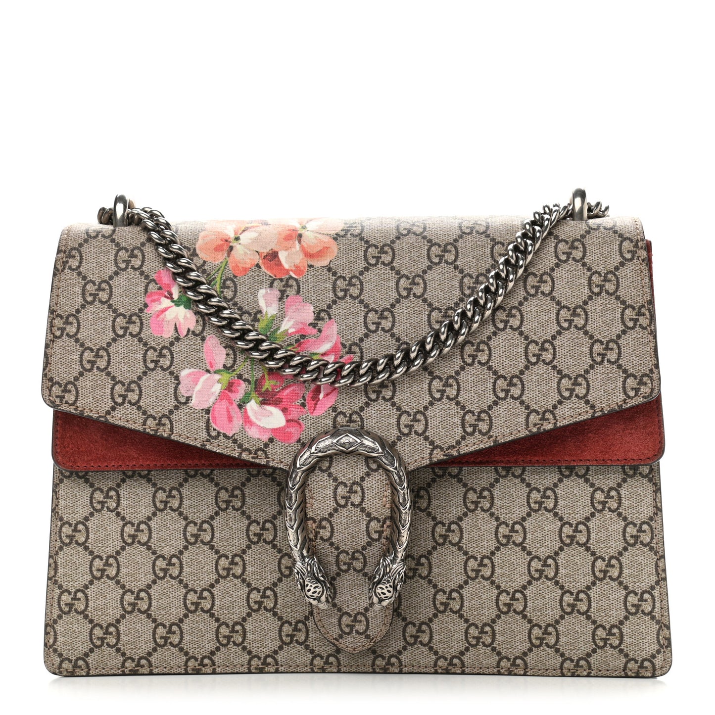 GG Supreme Monogram Blooms Medium Dionysus Shoulder Bag Beige Multicolor Dry Rose