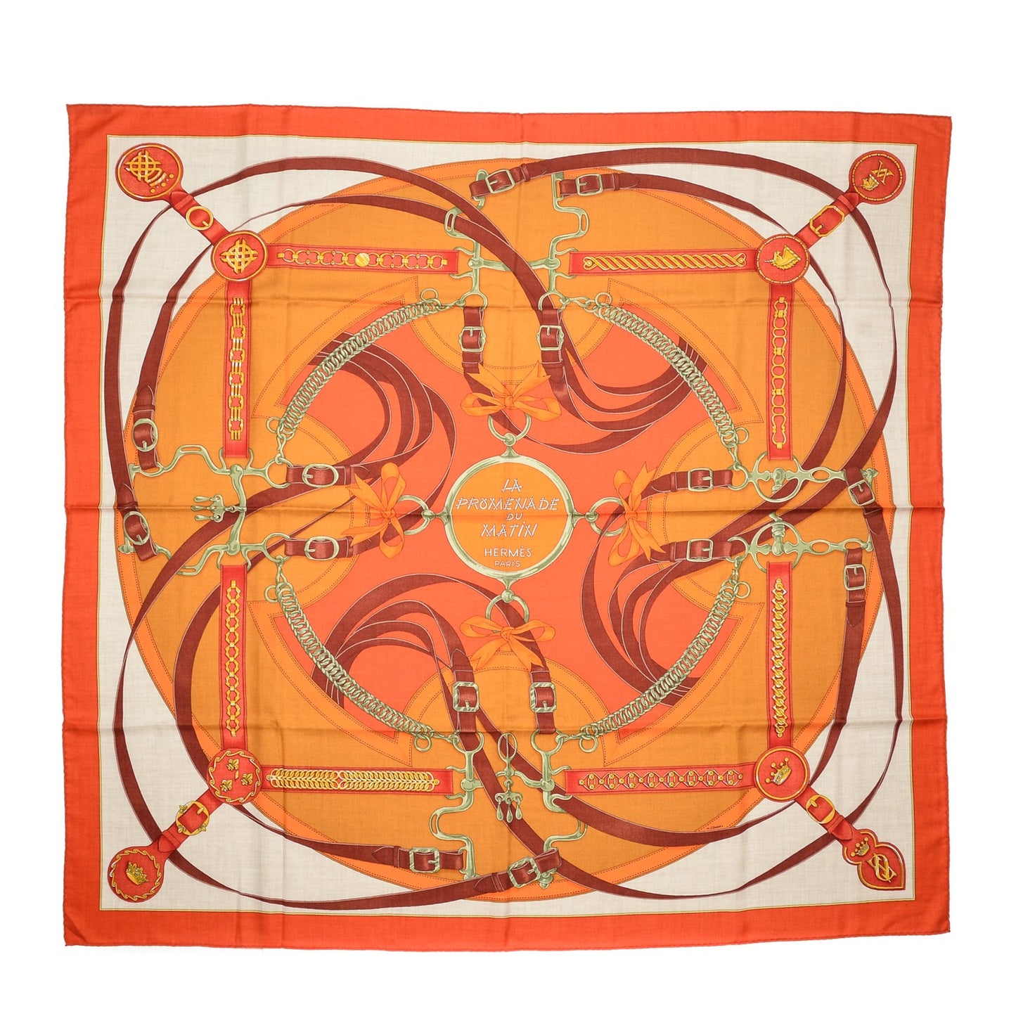 Cashmere Silk La Promenade Du Matin Shawl 140 Orange Naturel Ocre
