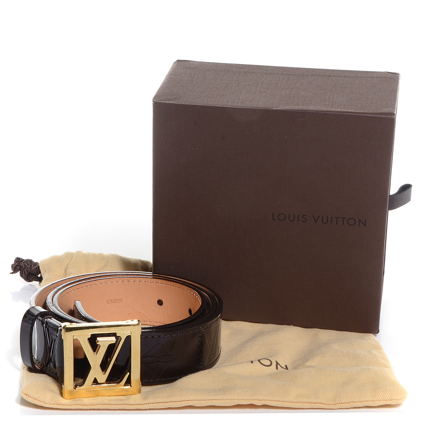 Vernis LV Frame Belt Amarante 85 34