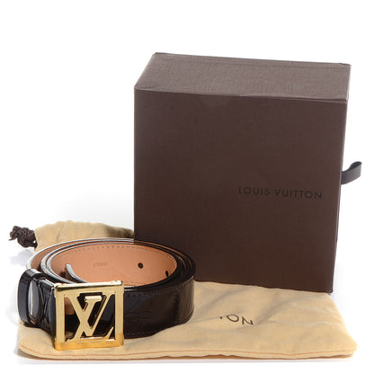 Louis Vuitton Vernis LV Frame Belt Amarante 85 34 8 of 8