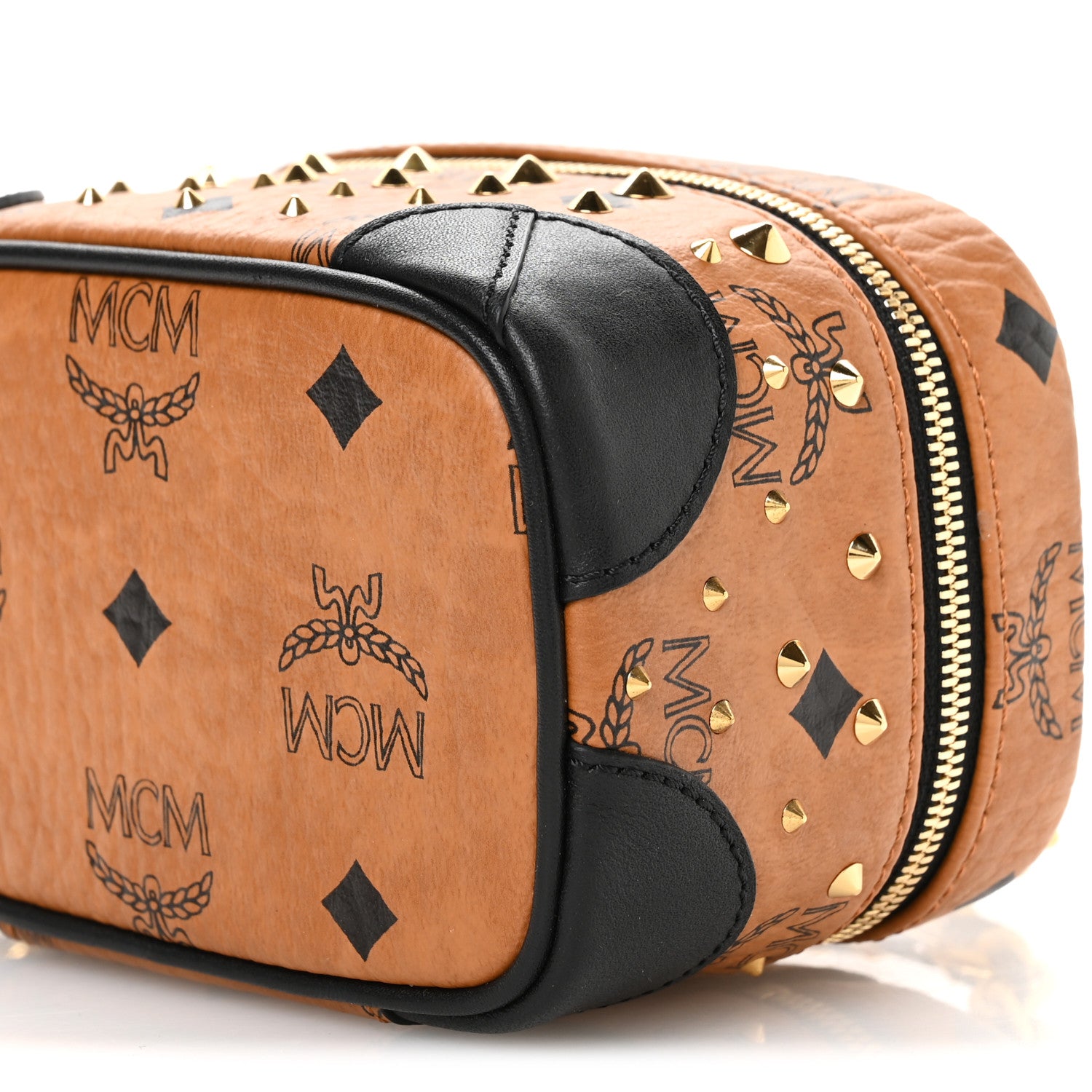 MCM Visetos Rockstar Stud X-Mini Vanity Case Cognac 1814979