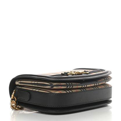 Burberry Smooth Calfskin 1983 Knight Check Link Shoulder Bag Black 4 of 12