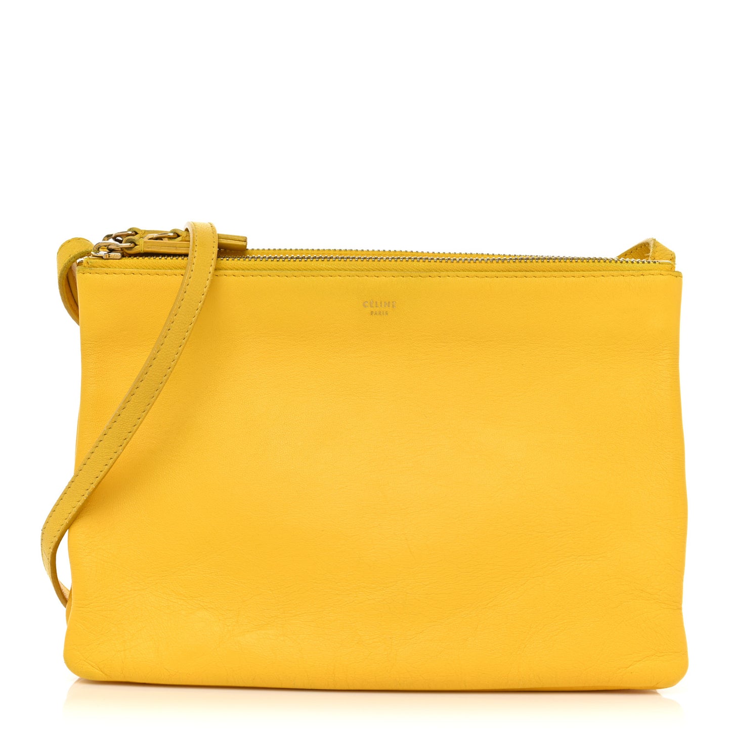 Lambskin Small Trio Crossbody Bag Fluo Yellow