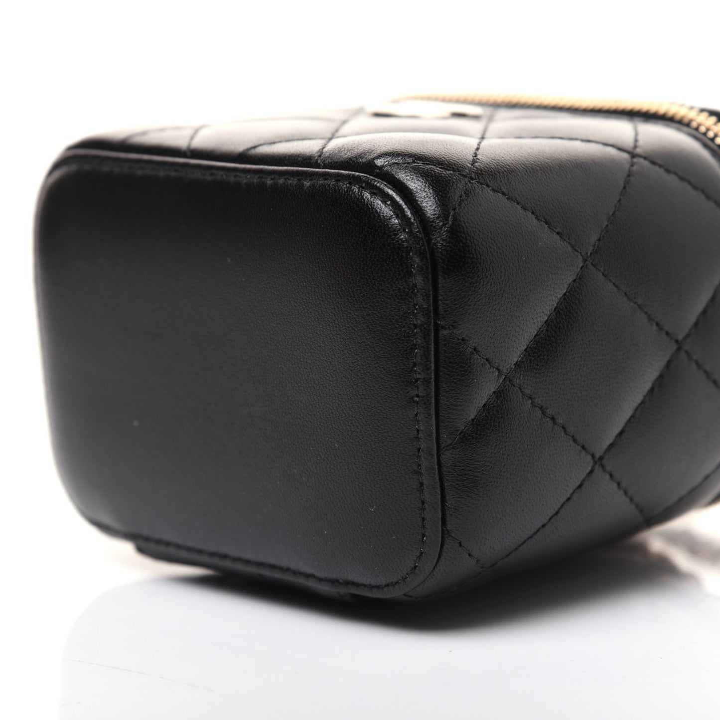 Lambskin Quilted My Chanel Lady Vanity Case With Chain Black