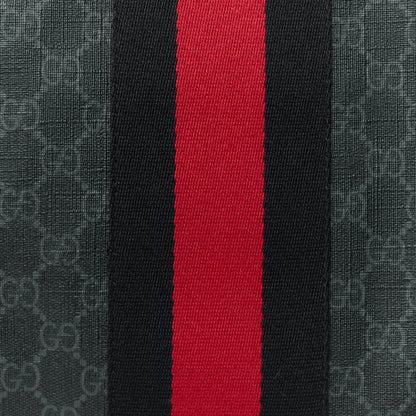 Gucci Soft GG Supreme Monogram Appia Calfskin Web East West Messenger Bag Black Grey 9 of 11