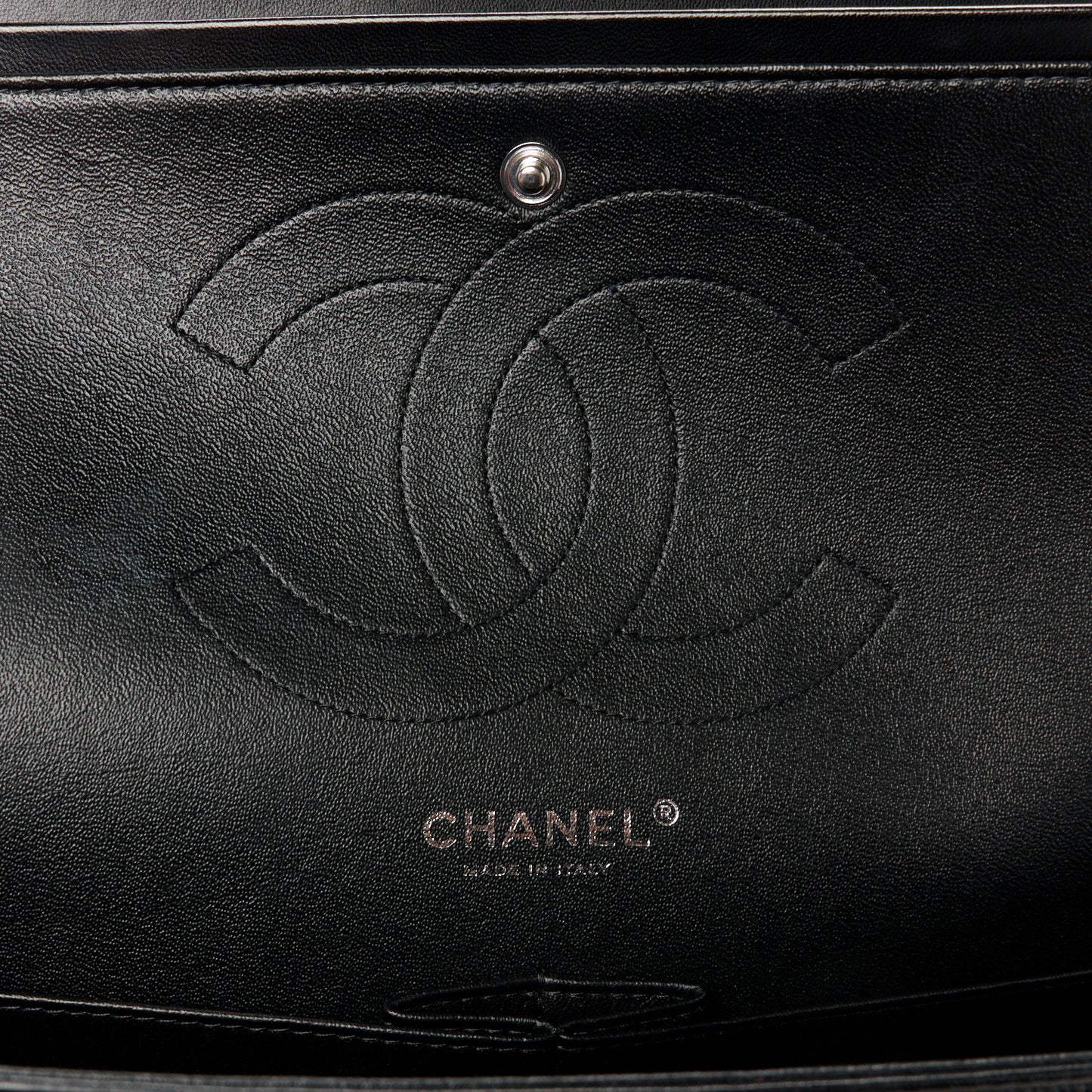 Lambskin Chevron Quilted Jumbo Double Flap So Black