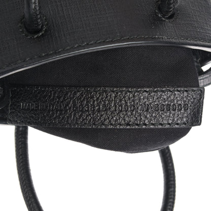 Balenciaga Squared Calfskin Logo Shopping Phone Holder Bag Black 7 of 9