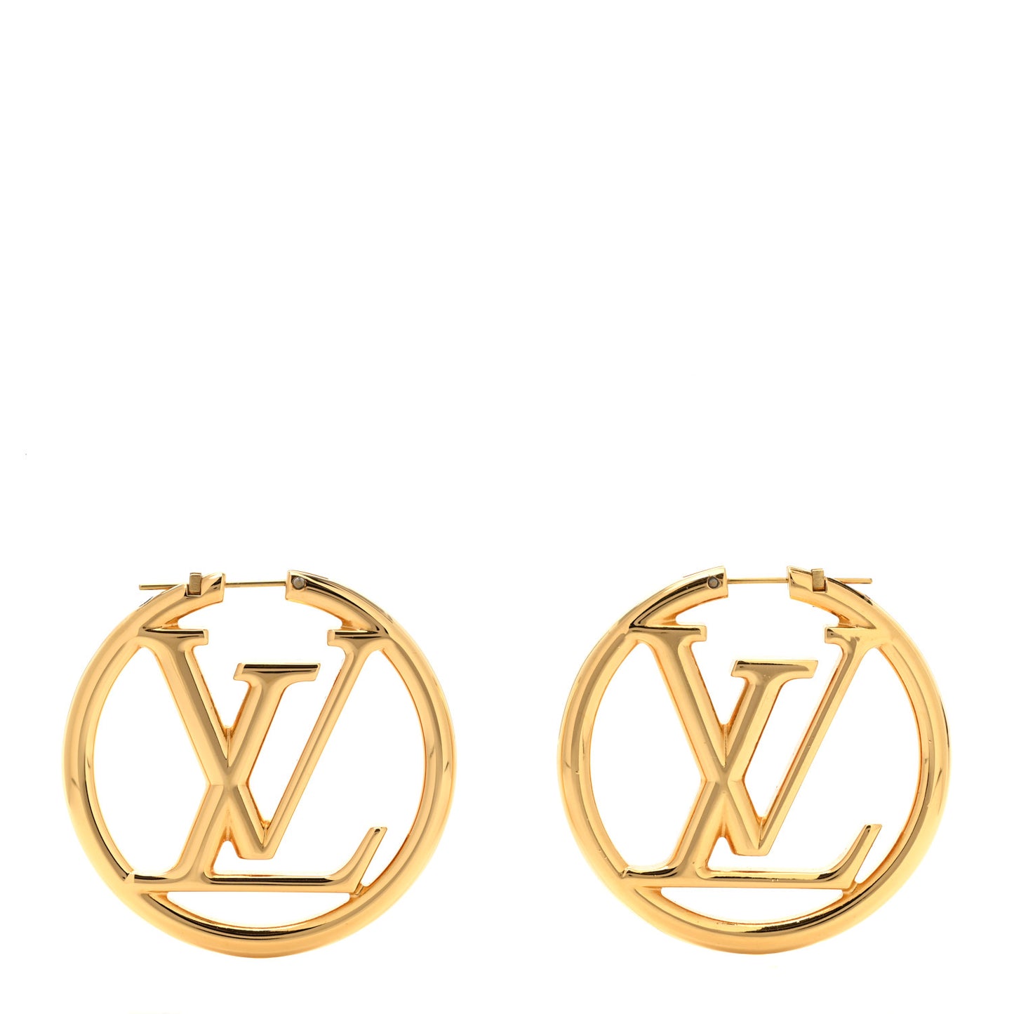 Metal Louise Hoop Earrings Gold