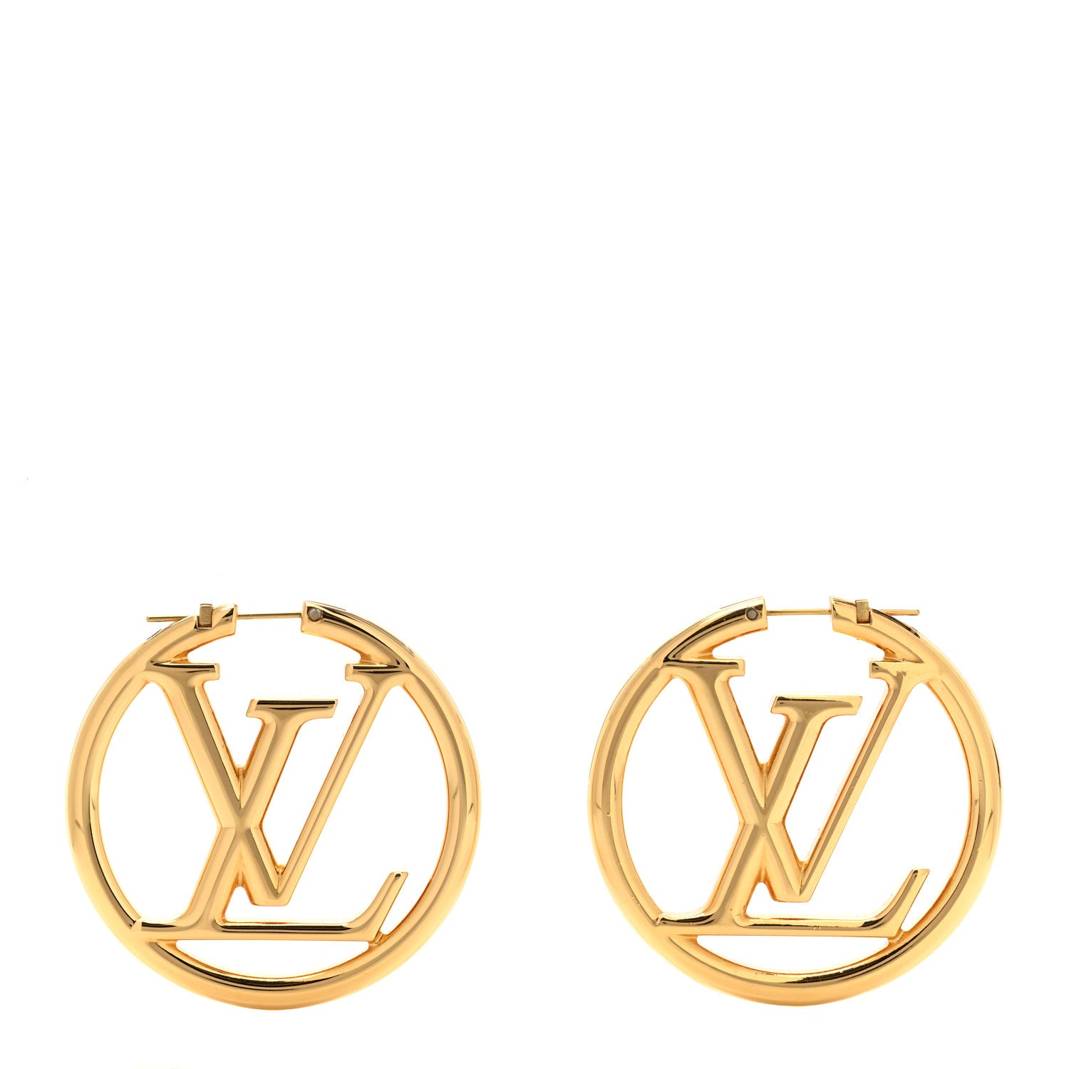 Louis Vuitton Metal Louise Hoop Earrings Gold 1 of 5