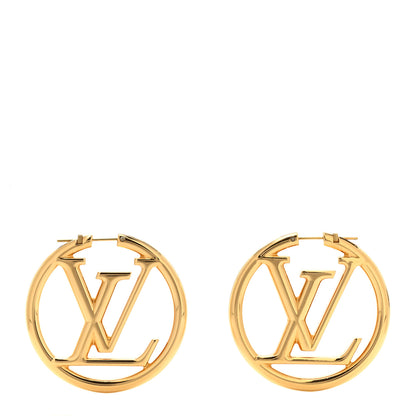 Louis Vuitton Metal Louise Hoop Earrings Gold 1 of 5