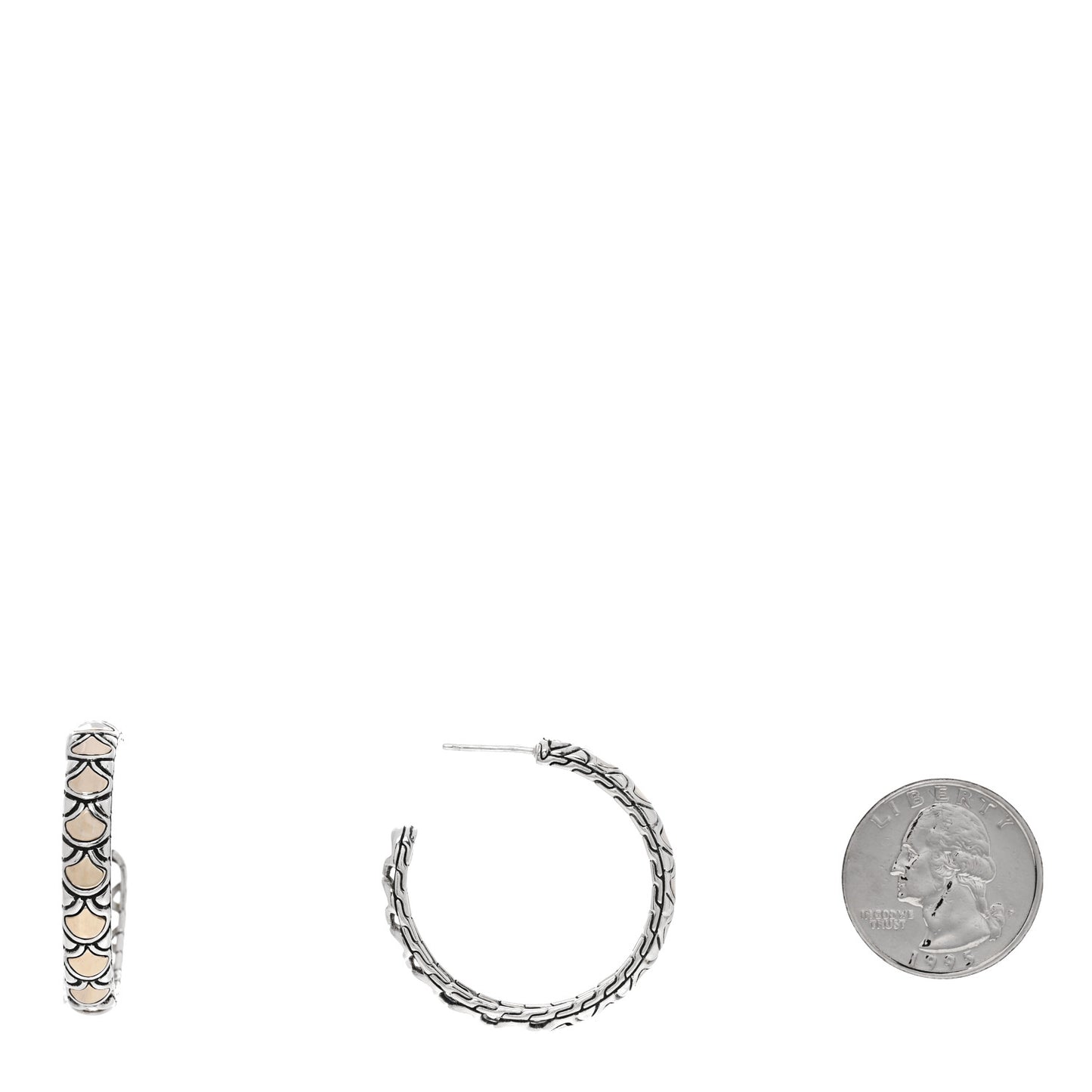 Sterling Silver 18K Yellow Gold Naga Hoop Earrings