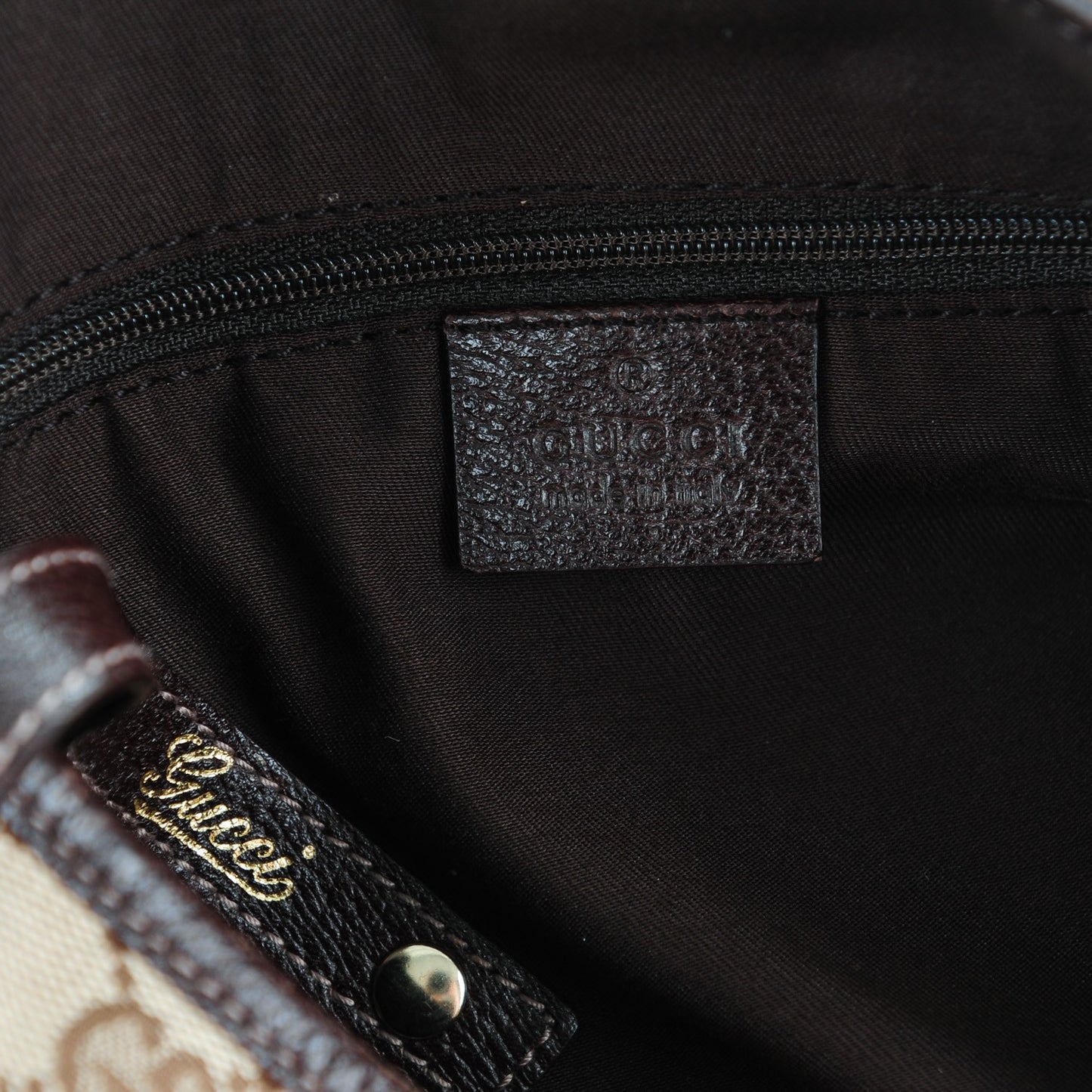 Monogram Medium Abbey Shoulder Bag Dark Brown