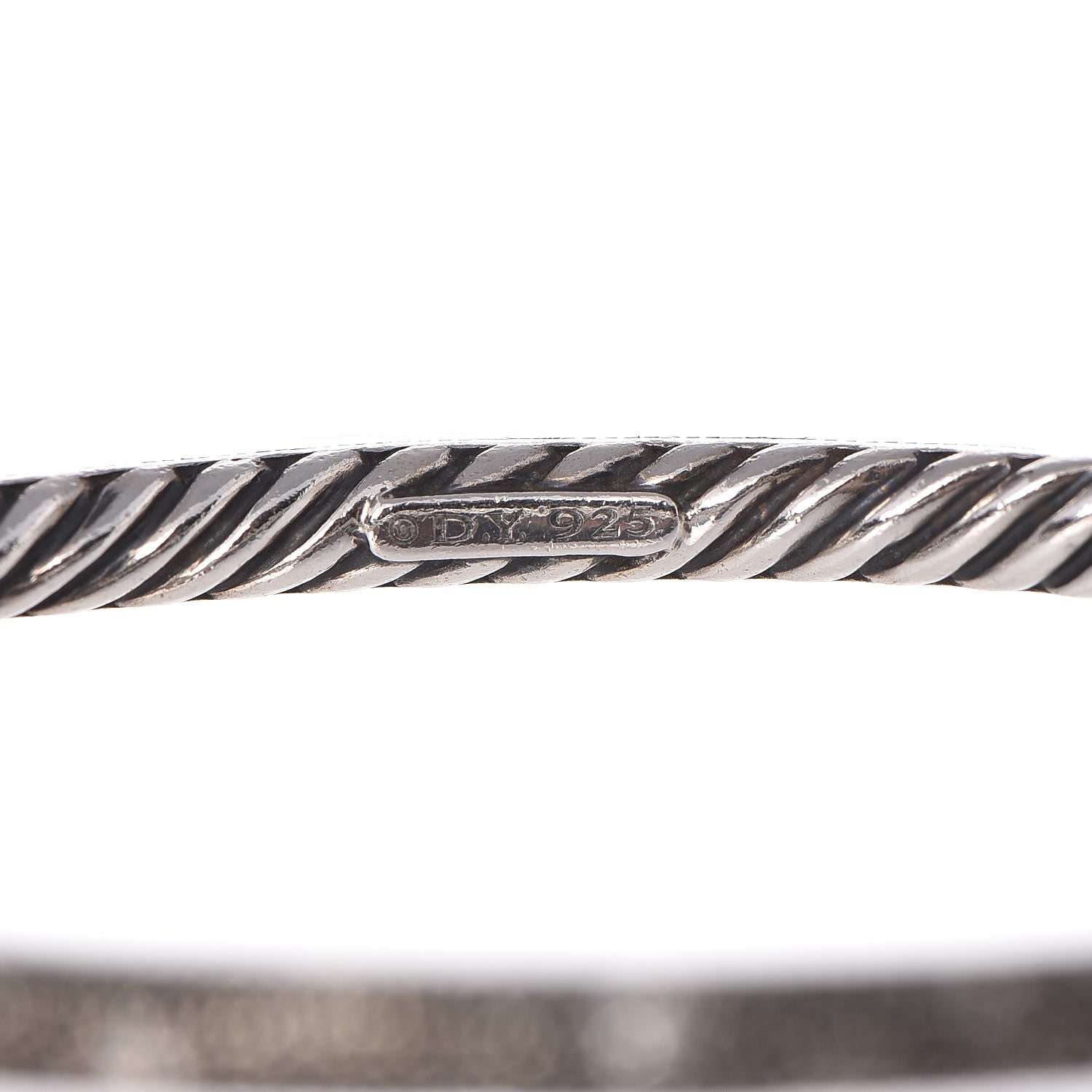 David Yurman Sterling Silver Diamond 4mm Midnight Melange Bangle Bracelet 4 of 6
