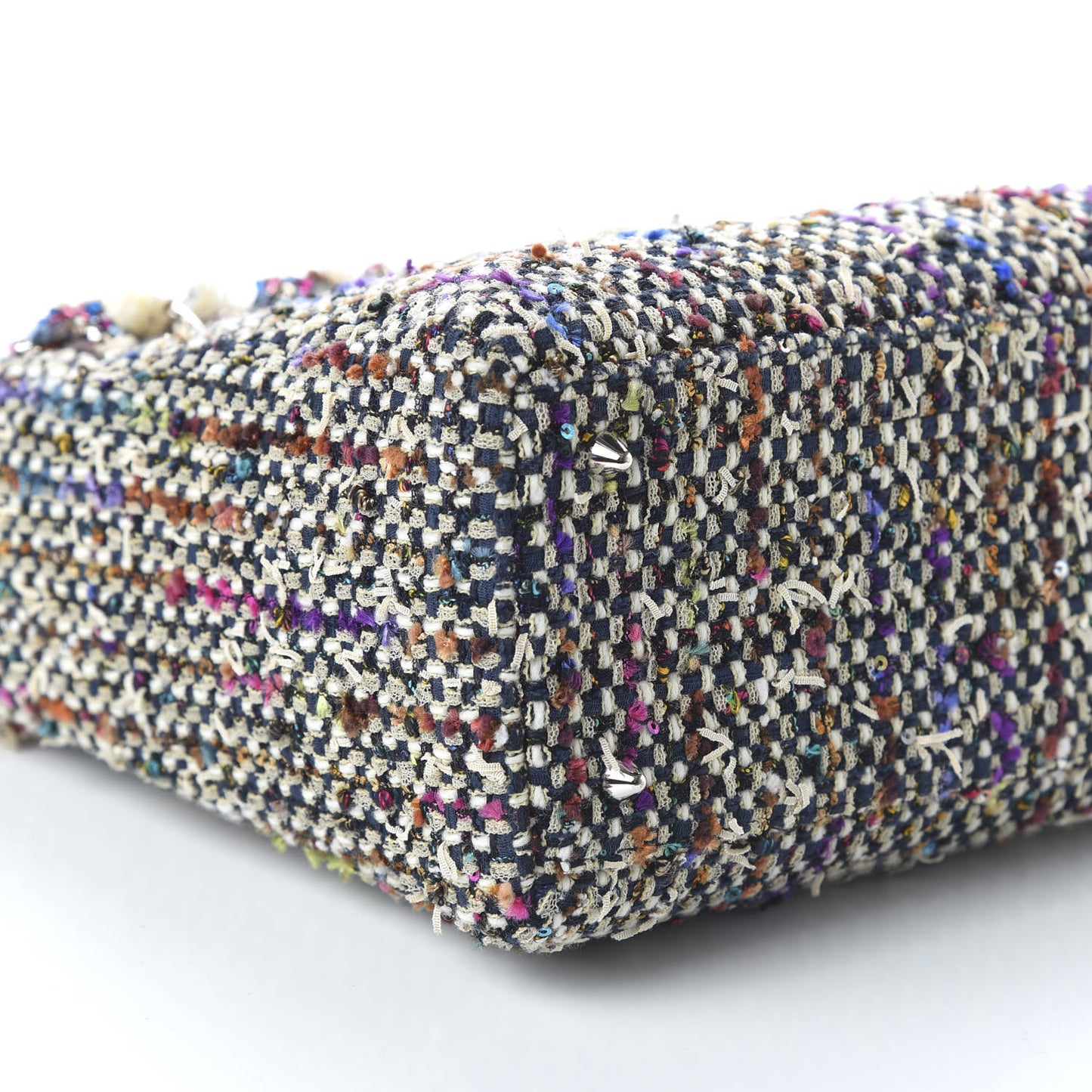 Tweed Fringe Medium Lady Dior Purple