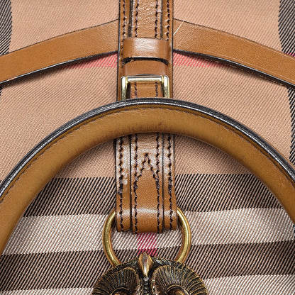 Burberry Bridle Calfskin House Check Owl Medium Orchard Bowling Bag Brown Ochre 11 of 11