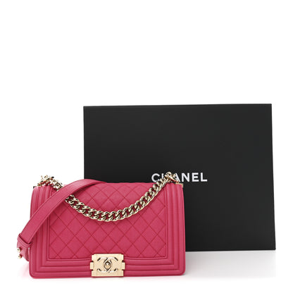 Chanel Caviar Quilted Medium Boy Flap Pink 12 of 12